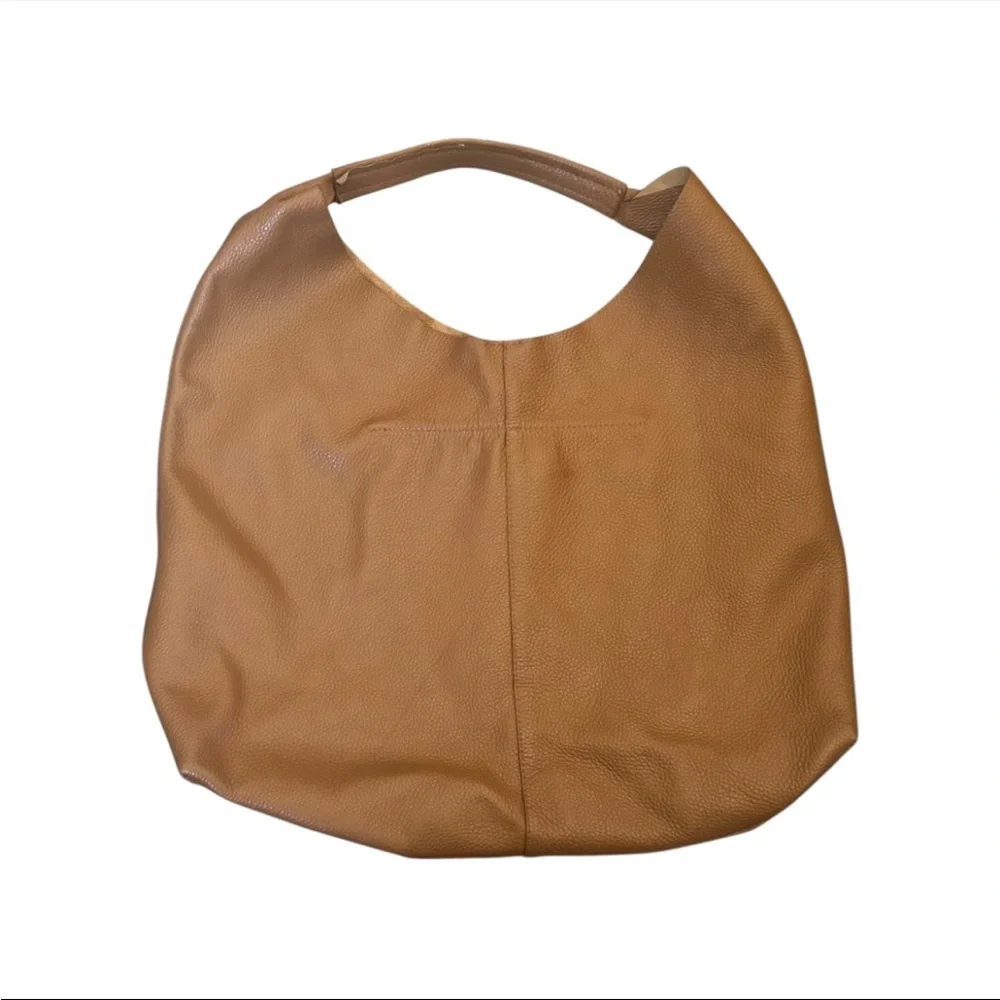 Kurt Geiger London Violet Leather Hobo Bag Warm Brown/Tan Boho Chic Quiet Luxury